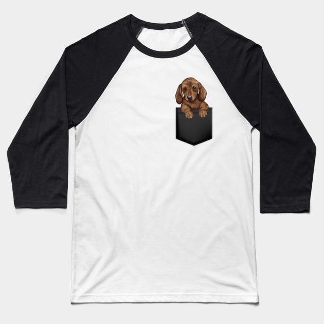 Dachshund in Pocket Baseball T-Shirt by Mind Your Tee